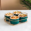 Ceramic Dry Fruit Bowl Set With Lid / Ruchi