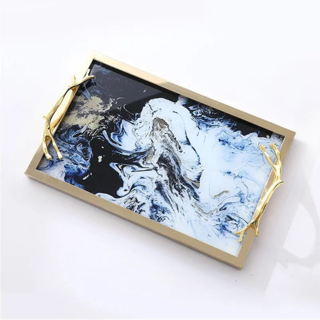 Metal Serving Tray With Handles / Ruchi