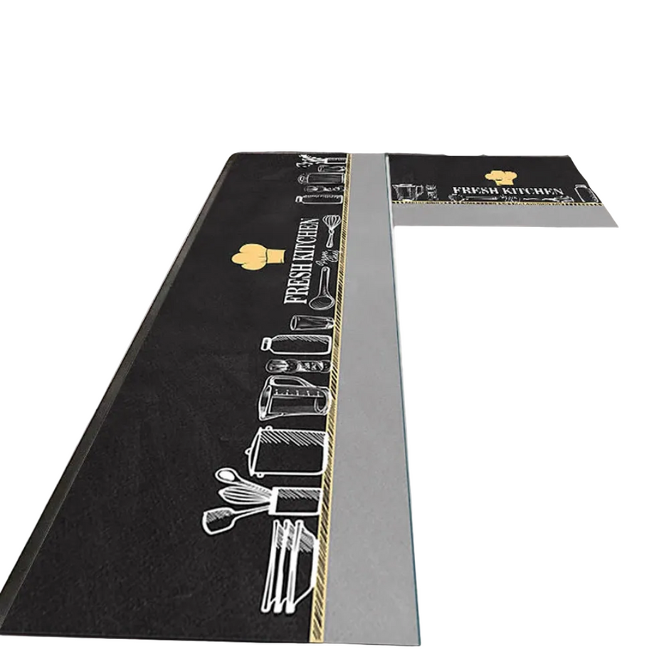 Set Of 2 Elegant Non-Slip Water Absorbent Kitchen Floor Mat