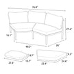 Outdoor Patio Semi-Circular Fabric Sectional Sofa