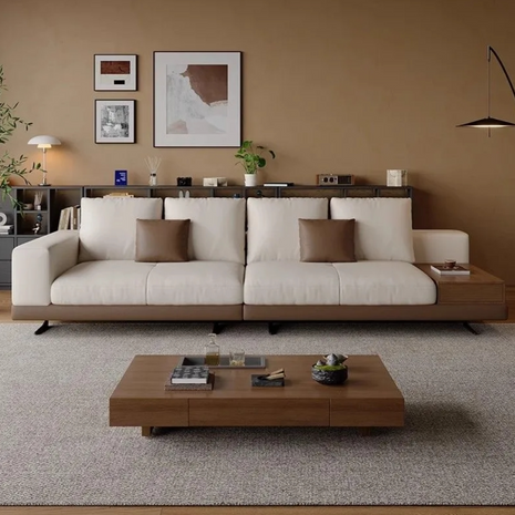 Traditional Japanese Style Leather Sofa Set