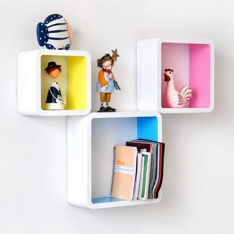 3 Pcs Cuboid Wooden Wall Shelf / Ruchi