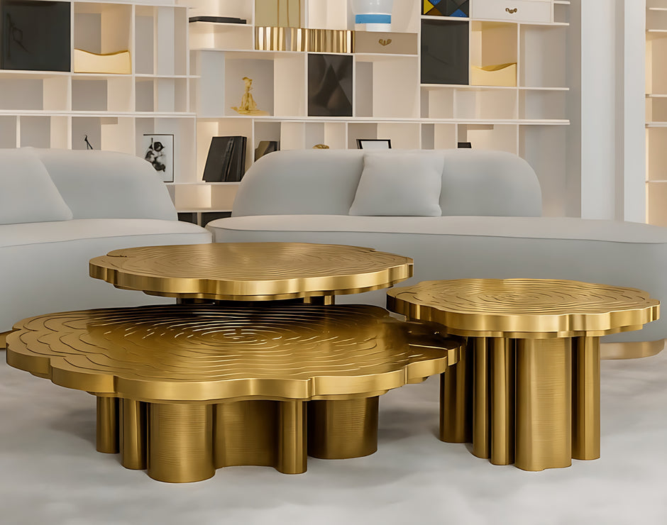 3 Piece Luxury Metal Coffee Table / Ruchi