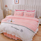 Round Cotton Fitted Bedsheet Bed-skirt Set
