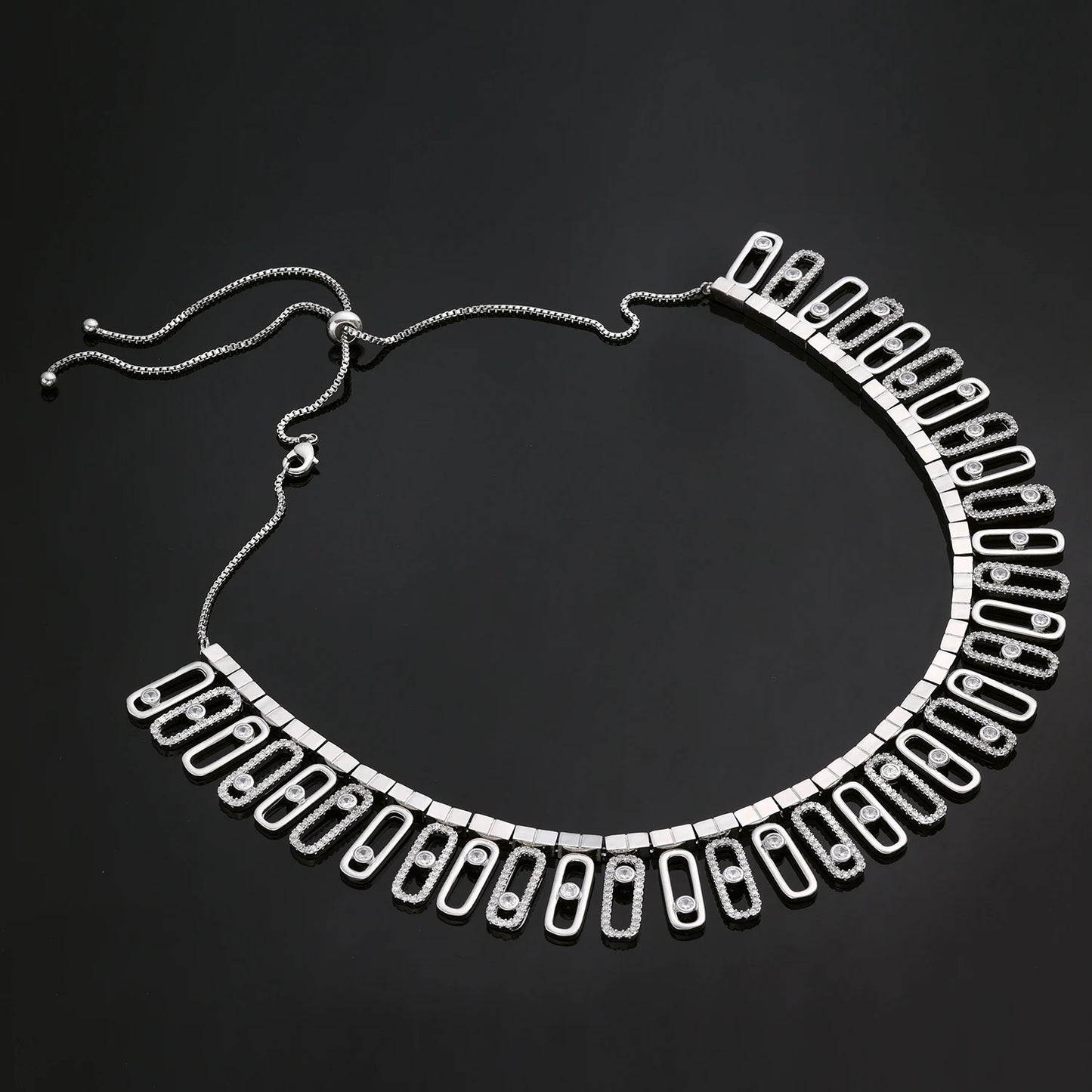 Enchanting Stylish 4 Piece Cubic Zirconia Crystal Necklace Set / Ruchi