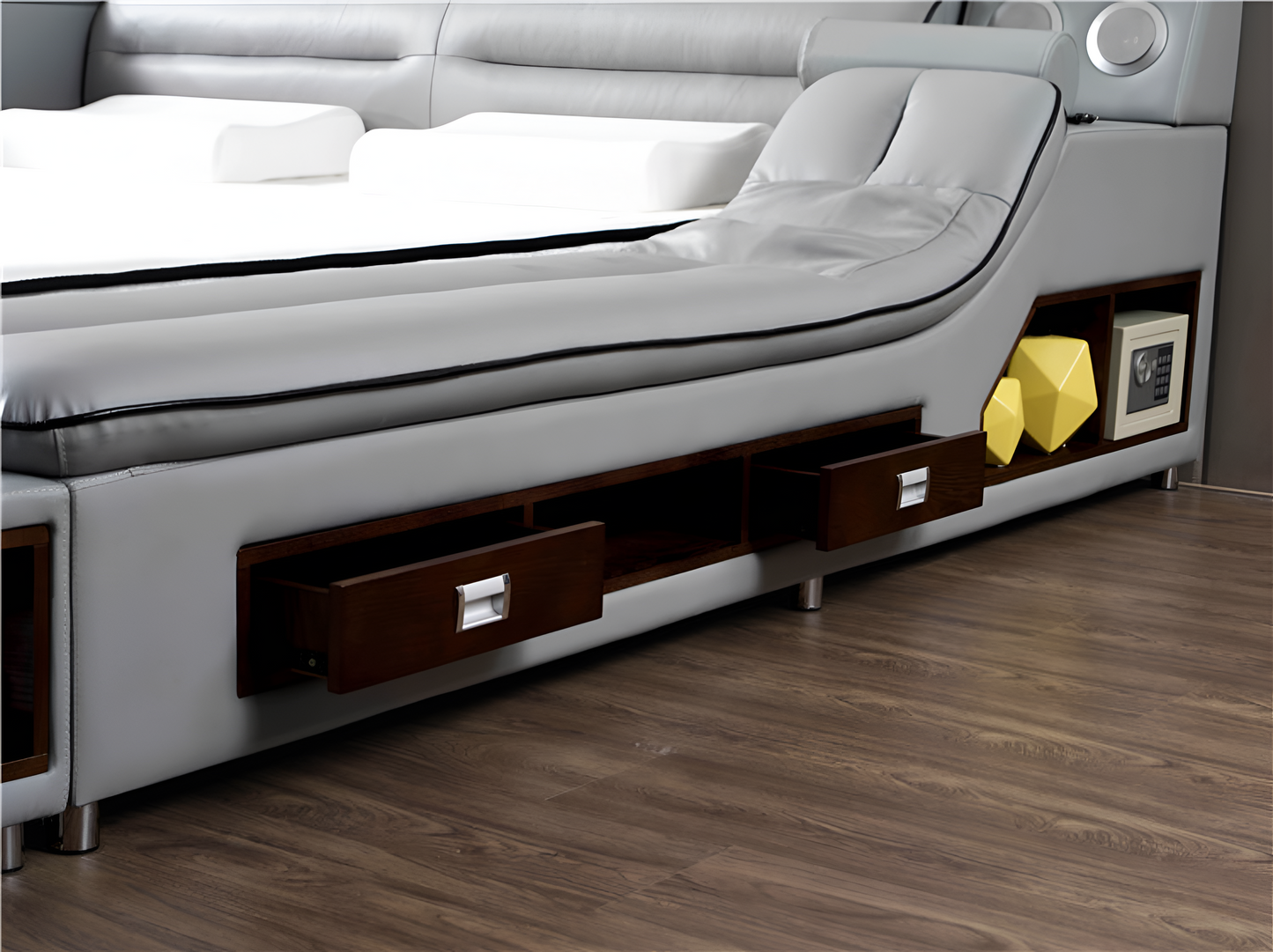 Ultimate Leather Upholstery Multifunctional Smart Bed / Ruchi