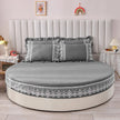 Plain Round Cotton Fitted Sheet With Pillowcases