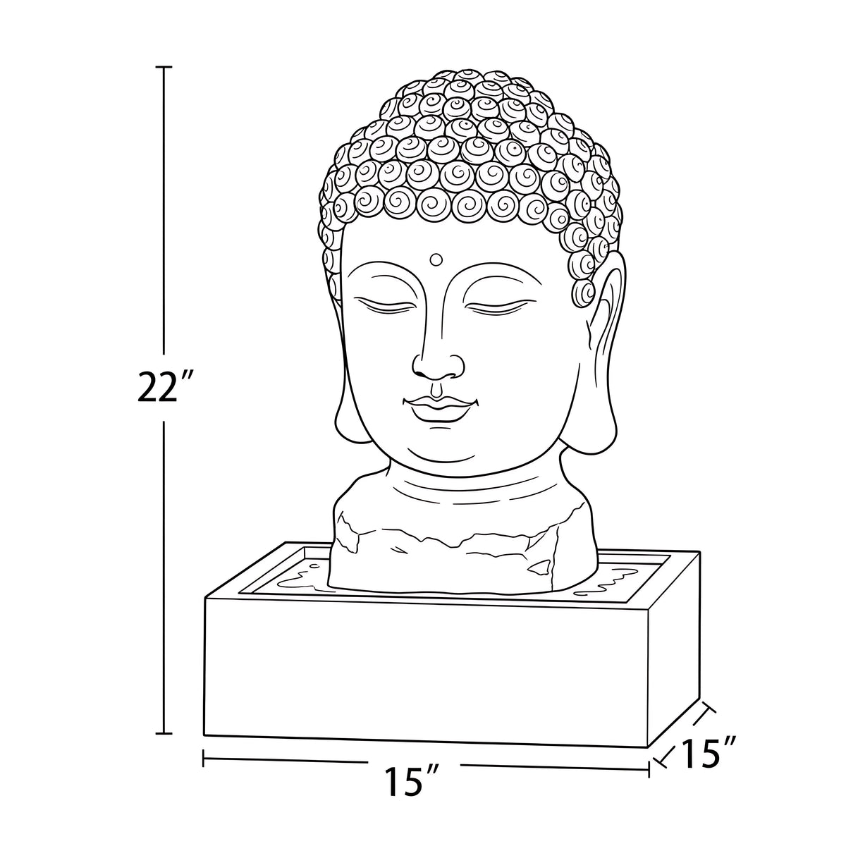 Outdoor Indoor Polyresin Fiberglass LED Buddha Water Fountain