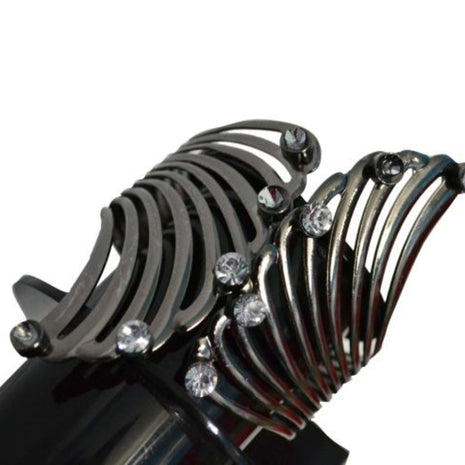 Stone Beaded Metal Cuff Bracelet / Ruchi