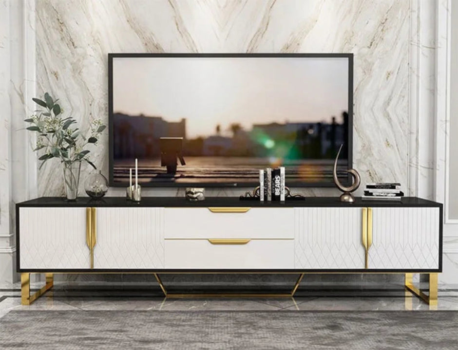 Elegant Wooden Coffee Table And TV Stand Set