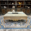 European Marble Top Coffee Table With Storage / Ruchi