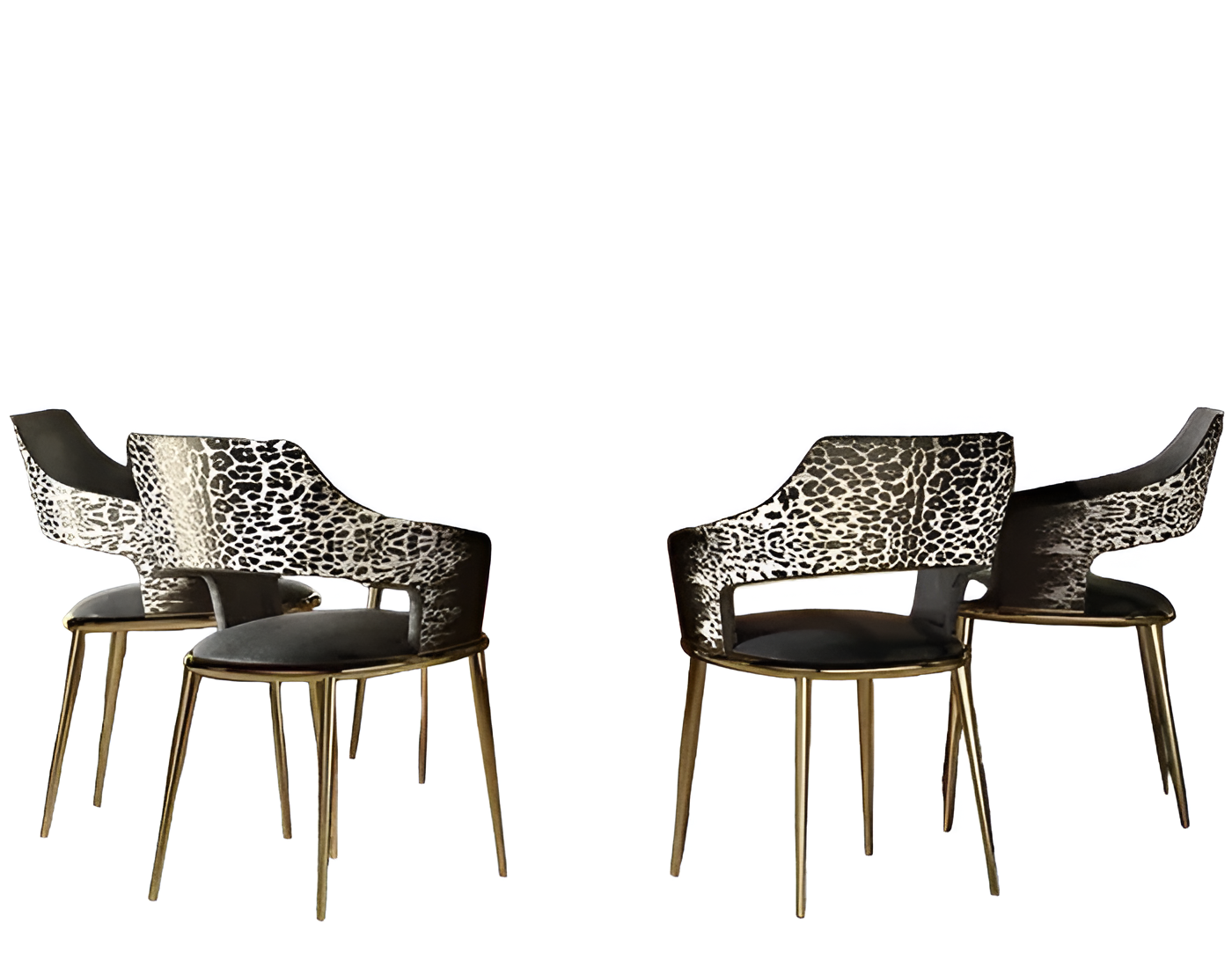 Shiny Wooden Top Round Dining Table Set
