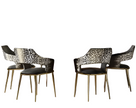 Shiny Wooden Top Round Dining Table Set