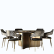 Shiny Wooden Top Round Dining Table Set