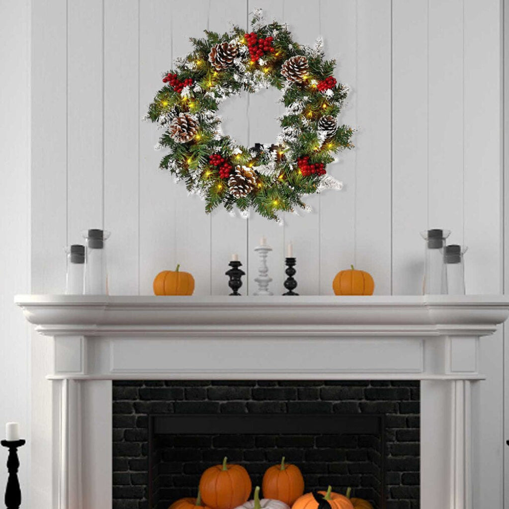 Artificial Christmas Wreath With LED Lights / Ruchi