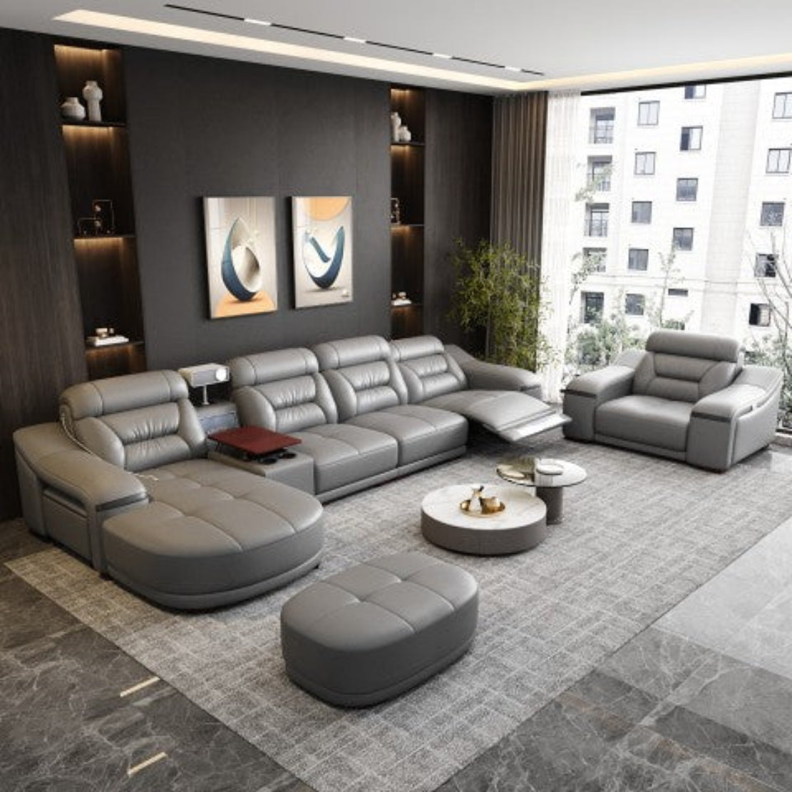 Comfy Electric Reclining Leather Sofa / Ruchi