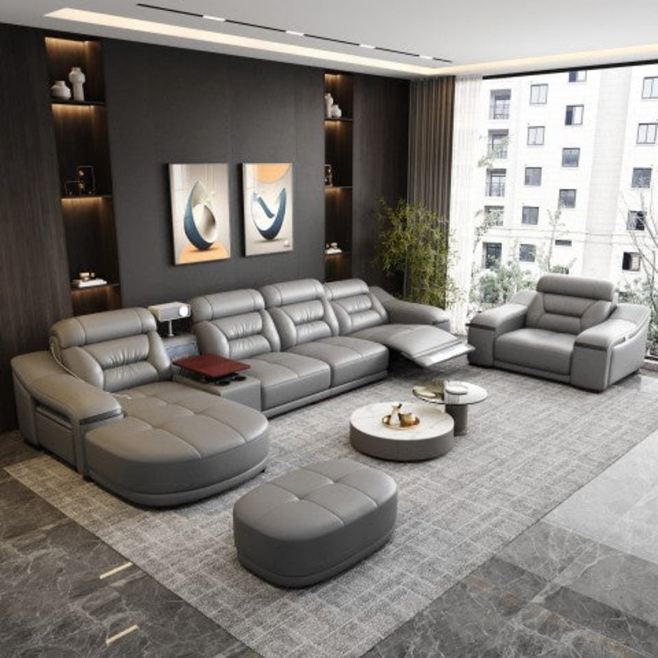Comfy Electric Reclining Leather Sofa / Ruchi
