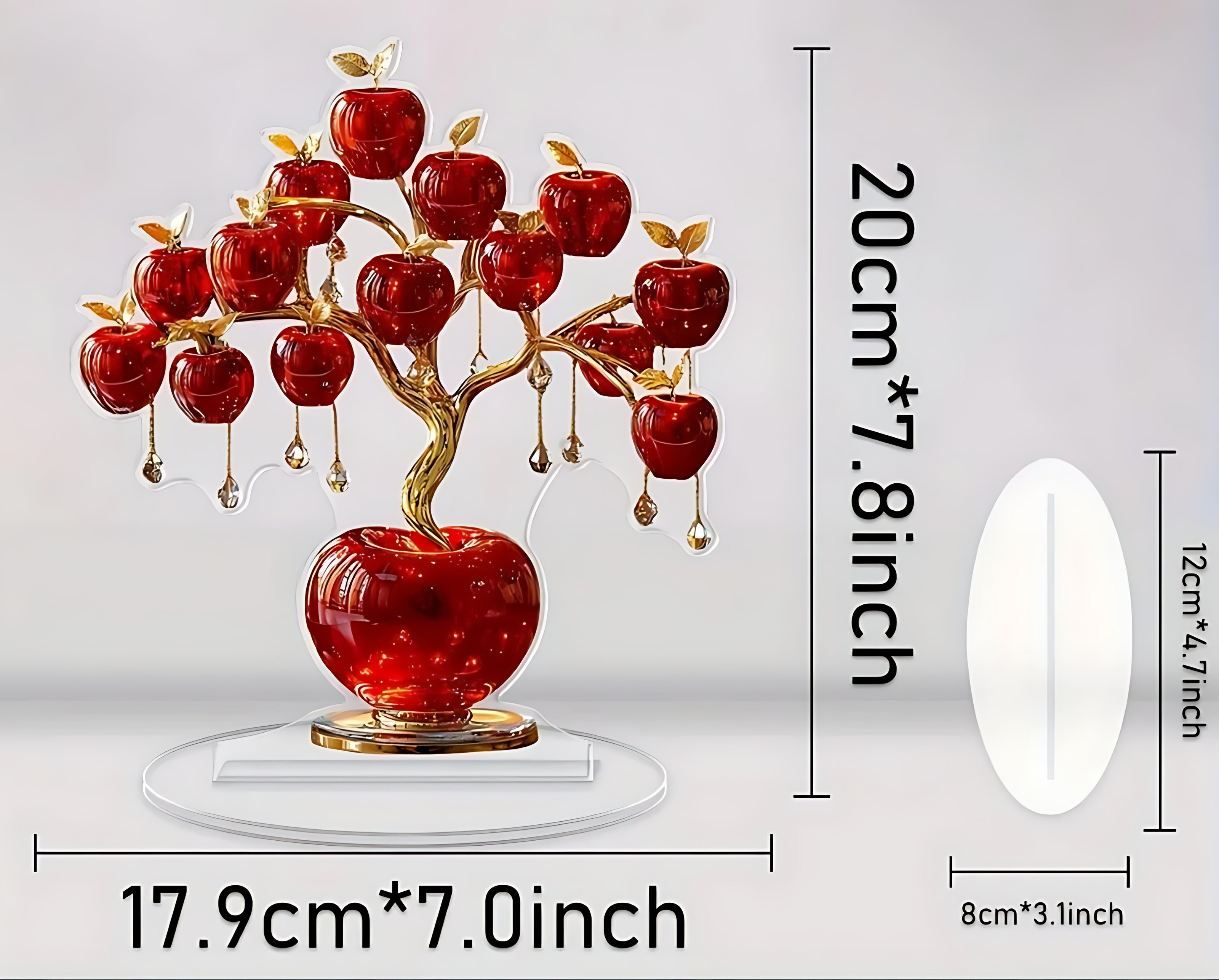 2D Acrylic Apple Tree Decor For Home and Office / Ruchi