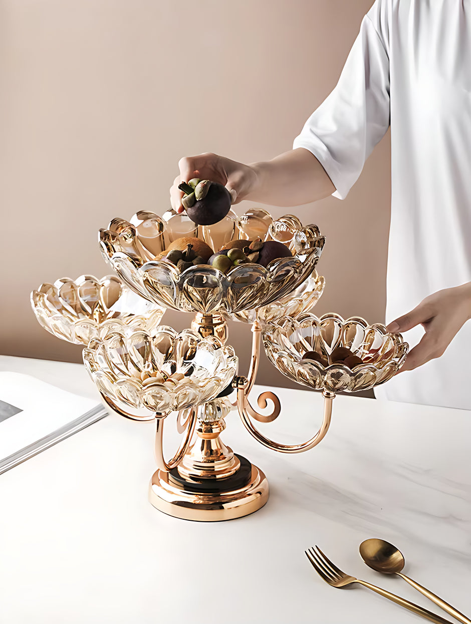Modern Fruit Stand With 5 Bowls For Counter / Ruchi
