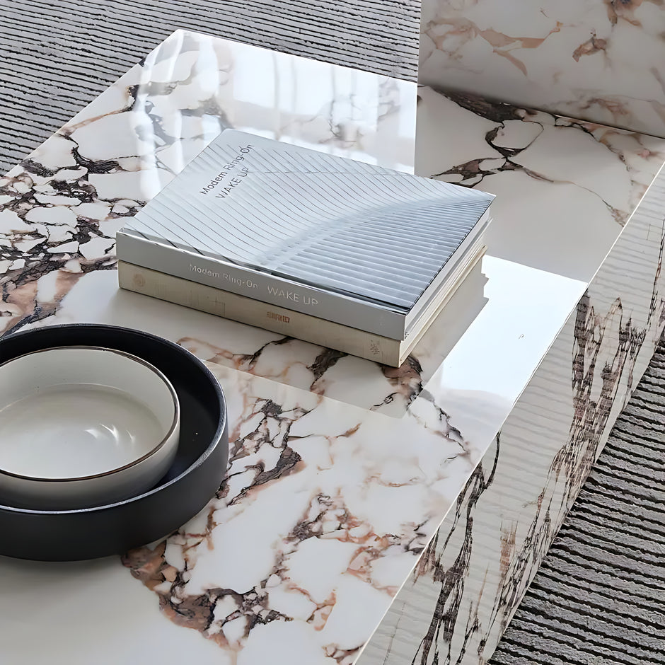 Modern Rectangular Marble Coffee Table / Ruchi