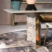 Rectangular Marble Dining Table Set With Bench