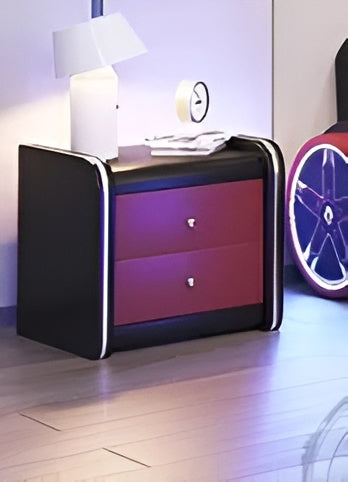 Kids' LED Leather Car Bed