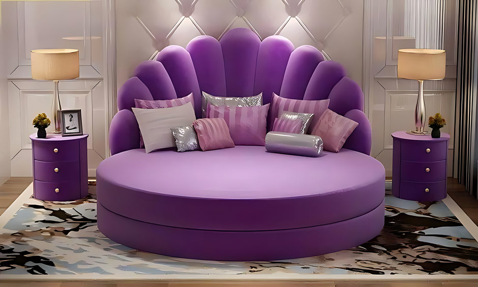 Luxury Velvet Round Bed / Ruchi