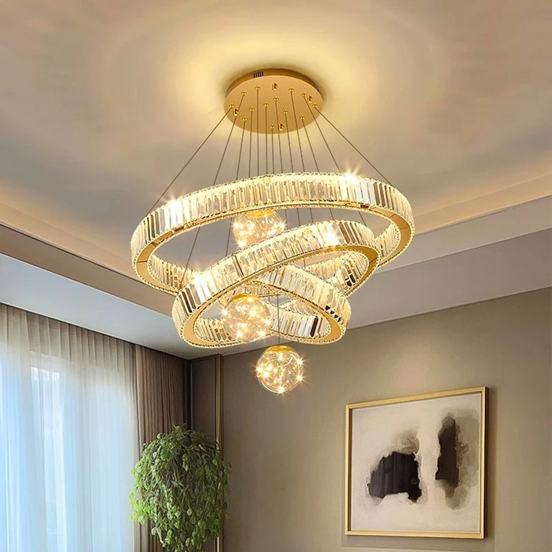 Modern Remote Control Crystal LED Chandelier / Ruchi