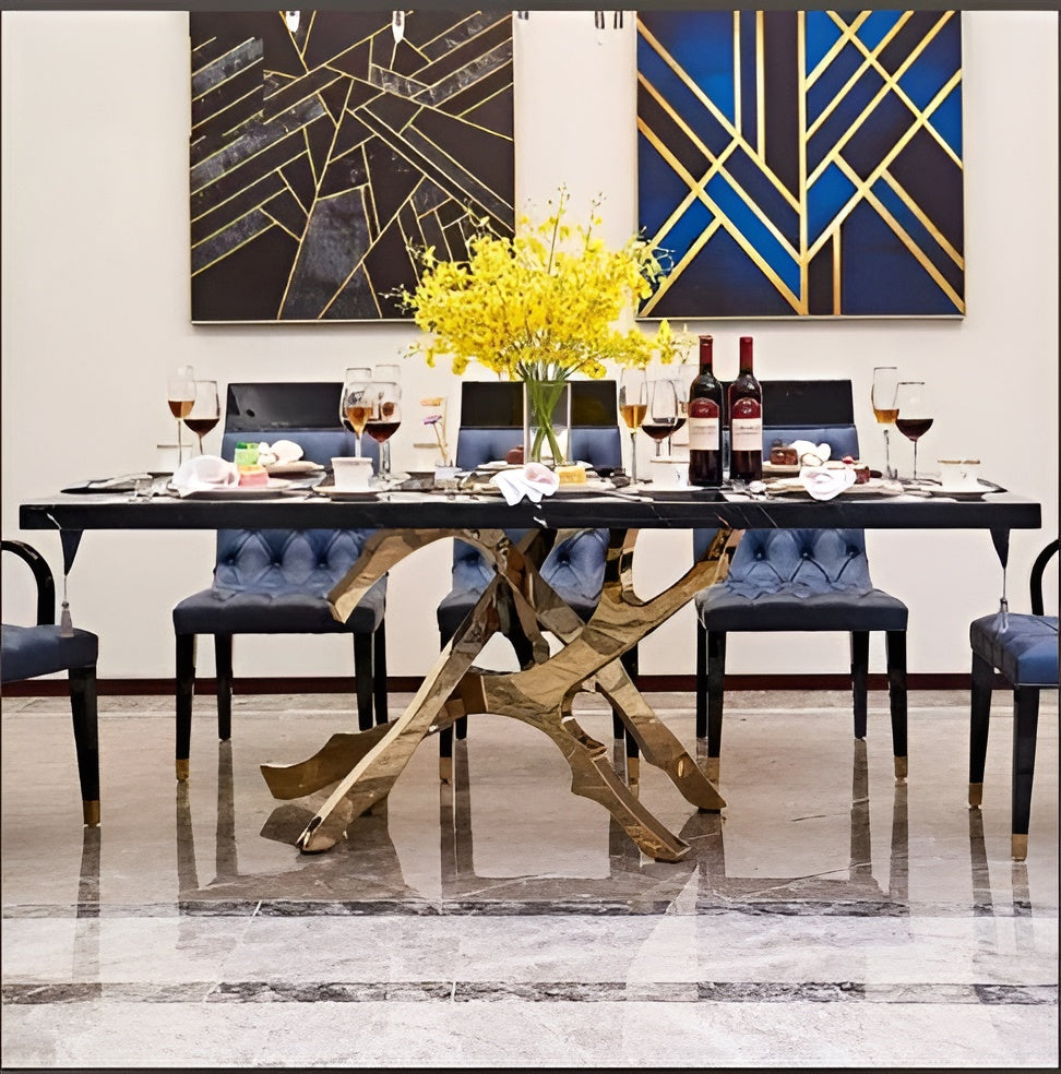 90-Inch Magnificent Marble Top Dining Table / Ruchi
