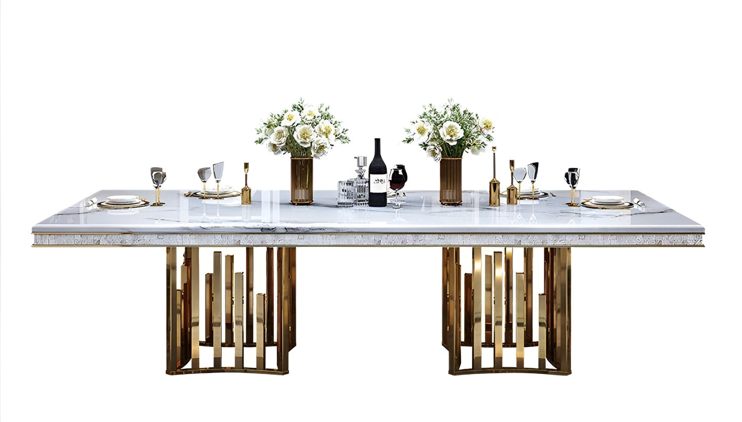 7 Pieces Marble Top Dining Table And Chairs Set / Ruchi