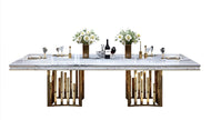 7 Pieces Marble Top Dining Table And Chairs Set / Ruchi
