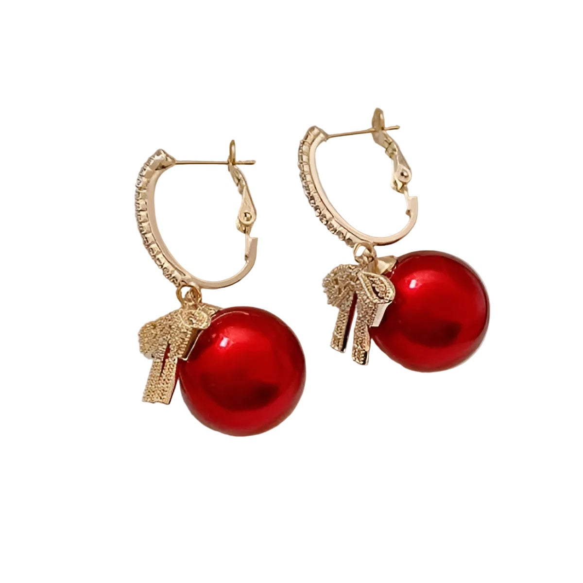 Round Cubic Zirconia Earrings With Bow Design / Ruchi 