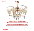 Remote Control LED Chandelier Fan For Living Room / Ruchi
