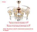 Remote Control LED Chandelier Fan For Living Room / Ruchi