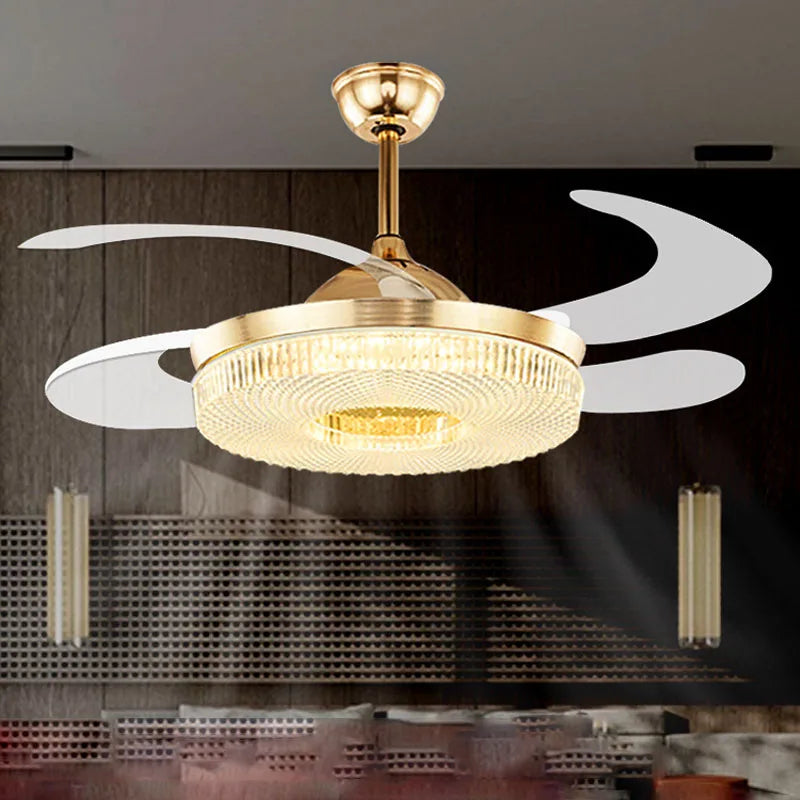 Modern Remote Control LED Ceiling Fan Light / Ruchi