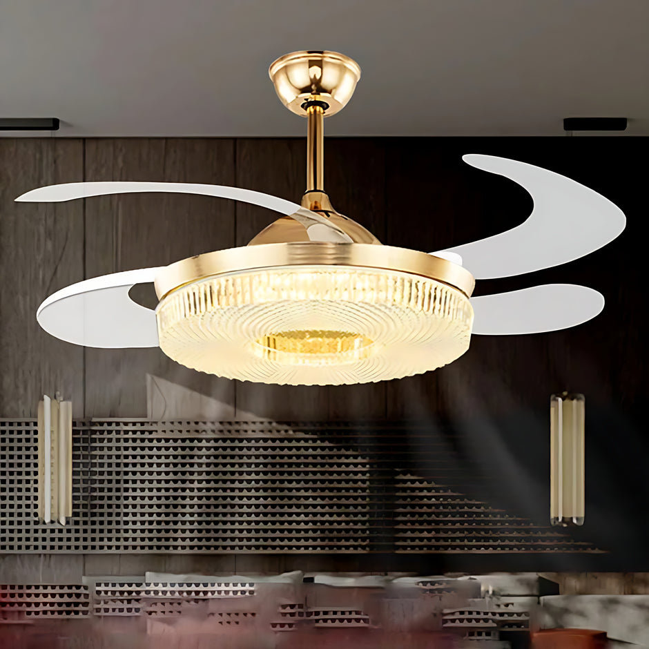 Modern Remote Control LED Ceiling Fan Light / Ruchi