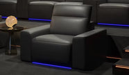 Power Recliner LED Leather Sofa For Theater