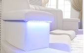 Multifunctional Leather Round Bed With LED Lights
