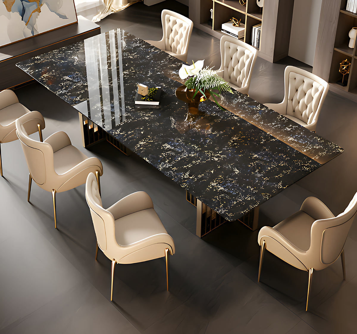 Rectangular Marble Modern Dining Table Set / Ruchi
