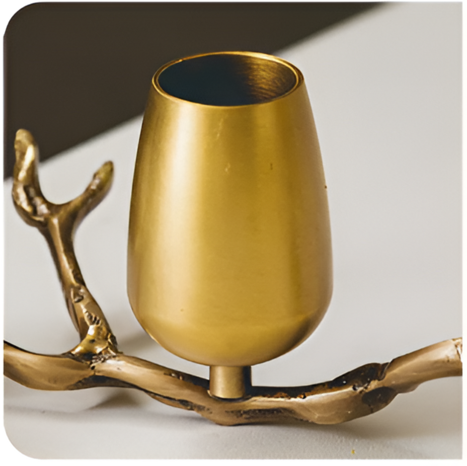 Nature Butterfly Design Brass Candle Holder