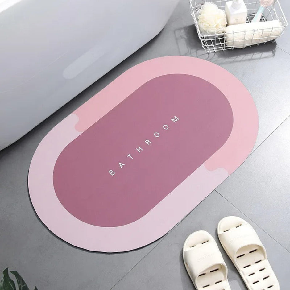 Anti Slip Stripped Oval Rubber Carpet Bathroom Mat / ruchi
