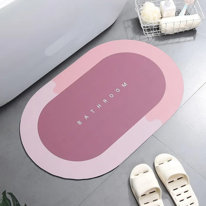 Anti Slip Stripped Oval Rubber Carpet Bathroom Mat