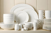 46 Pieces White Ceramic Dinnerware Set For 6 / Ruchi