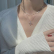 Double Chain Cross Pendant Necklace / Ruchi