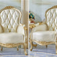 European Leather Sofa Chairs And Side Table Set / Ruchi