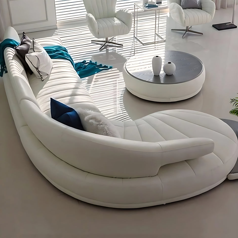 Genuine Leather Sectional Sofa With Chaise / Ruchi 