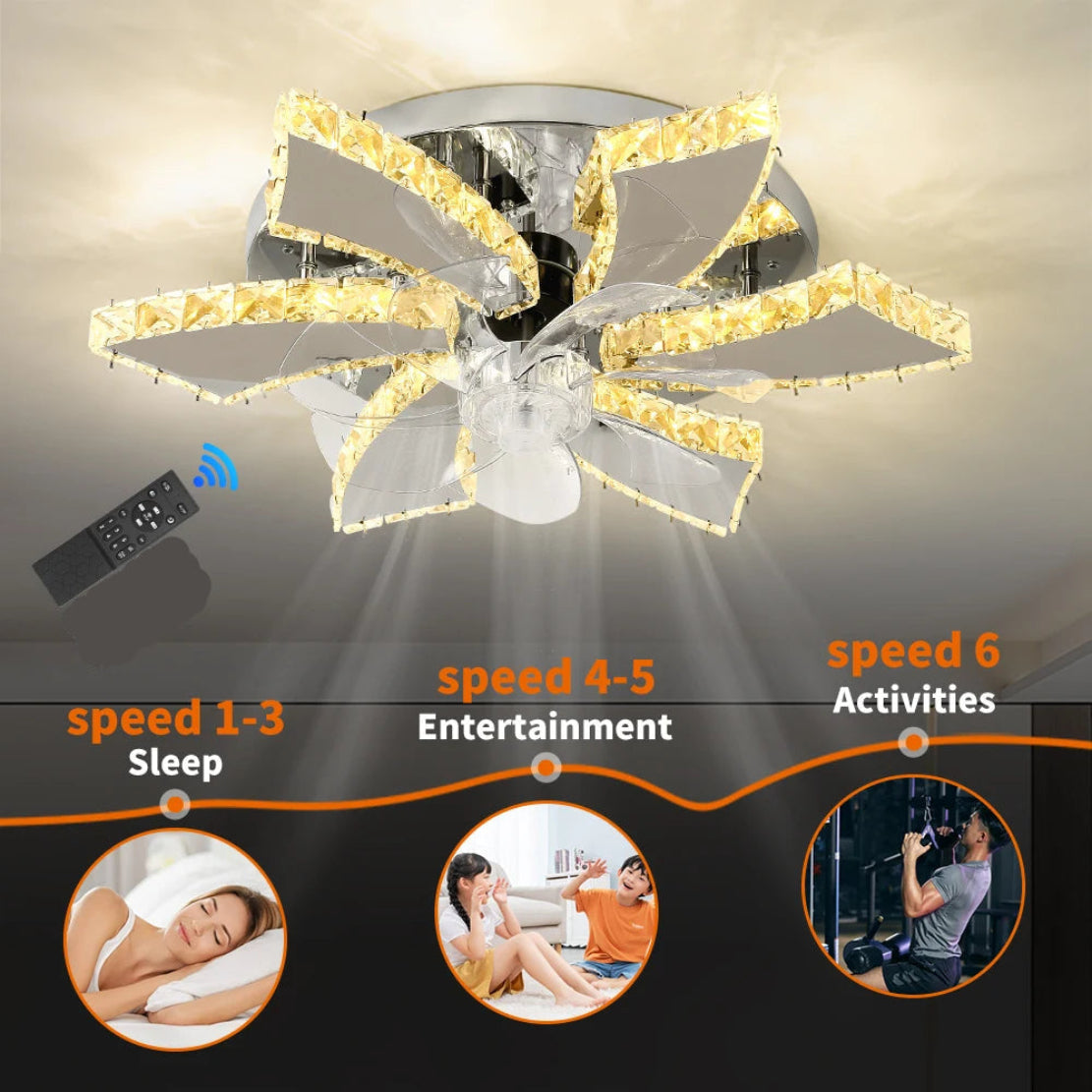 Modern Remote Control Ceiling Fan With LED Light
