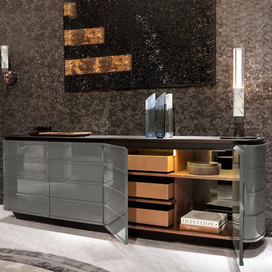 Modern Marble Top Buffet Table With Storage / Ruchi