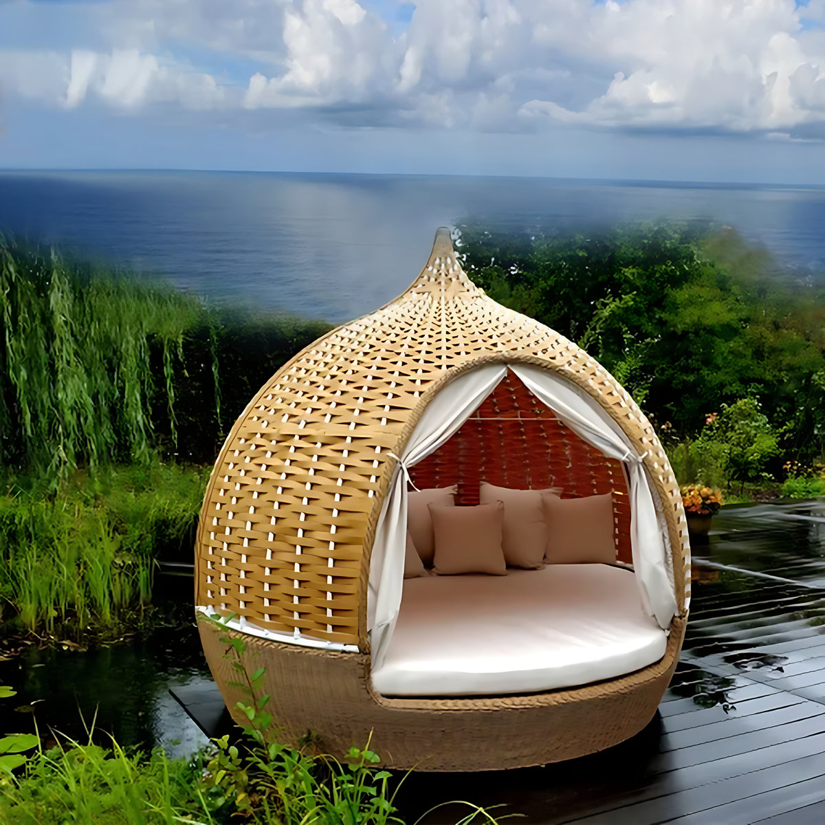 Rattan Round Outdoor Day Bed / Ruchi