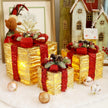 3 Metallic LED Christmas Gift Boxes
